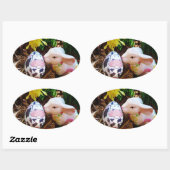 PaasBunny Koe Eieren Ovale Sticker (Vel)