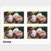 PaasBunny Koe Eieren Rechthoekige Sticker (Vel)