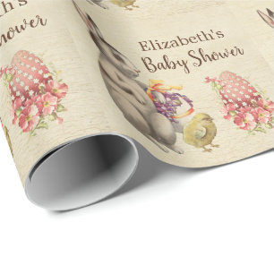 PaasBunny konijn en Baby shower van kippen Cadeaupapier