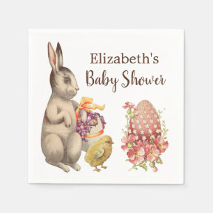 PaasBunny konijn en Baby shower van kippen Servet