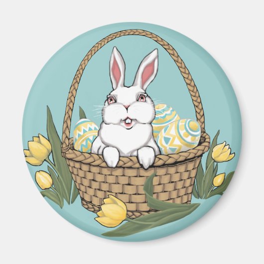Paasbunny Magnet Festive Easter Decorations Magneet (Voorkant)