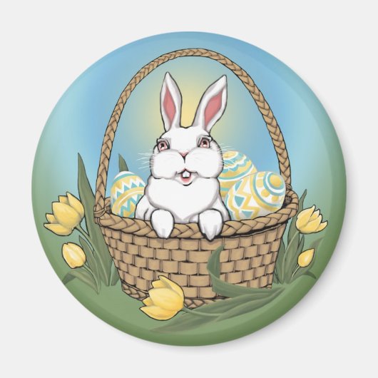 Paasbunny Magnet Festive Easter Decorations Magneet (Voorkant)