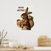  paasbunny met eieren poster (Keuken)