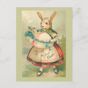 PaasBunny-moeder en Baby-Vintage Feestdagenkaart