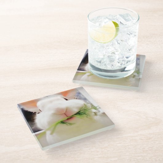 PaasBunny-Onderzetters Glazen Onderzetter (Schuin)