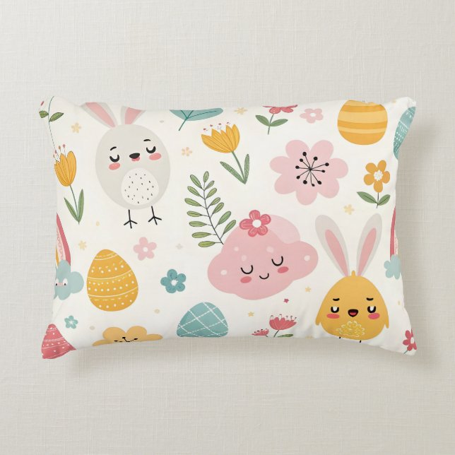 paasbunny Pattern Accent Kussen (Voorkant)