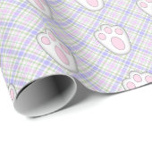 Paasbunny Pawprints op poten Cadeaupapier (Rol Hoek)