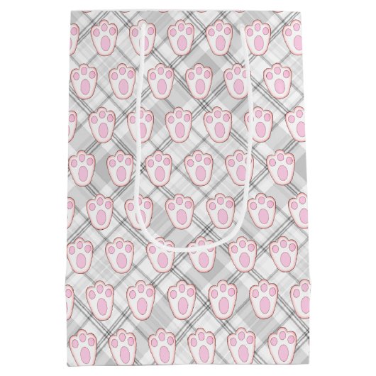 Paasbunny Pawprints op poten Medium Cadeauzakje (Achterkant)