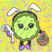 paasbunny Pickle | Vakantiepickle Sticker (Voorkant)