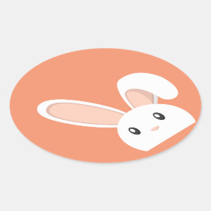 paasbunny pieping ovale sticker
