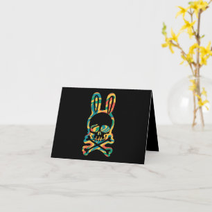 PaasBunny Retro Tie Dye Bunny Skull Cross Bone Kaart