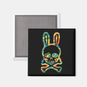 PaasBunny Retro Tie Dye Bunny Skull Cross Bone Magneet (Voorkant / Achterkant)