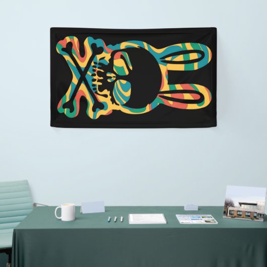 PaasBunny Retro Tie Dye Bunny Skull Cross Bone Spandoek (Beurs)