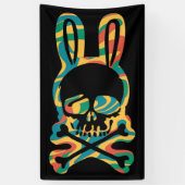 PaasBunny Retro Tie Dye Bunny Skull Cross Bone Spandoek (Verticaal)