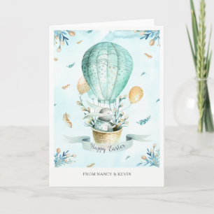 PaasBunny & Spring Flowers Happy Easter Kaart