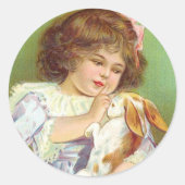  paasbunny-Sticker Ronde Sticker (Voorkant)