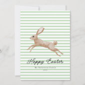 Paasbunny Striped Feestdagenkaart (Voorkant)