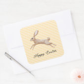 Paasbunny Striped Vierkante Sticker (Envelop)