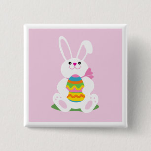 Paasbunny Vierkante Button 5,1 Cm