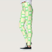 Paaschaakbordpatroon met wit kuikenmotief leggings (Links)