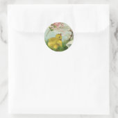  paaschick met bloemen ronde sticker (Tas)