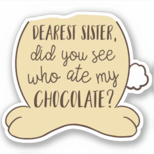 Paascitaat Funny Typography Sister Sibling Sticker