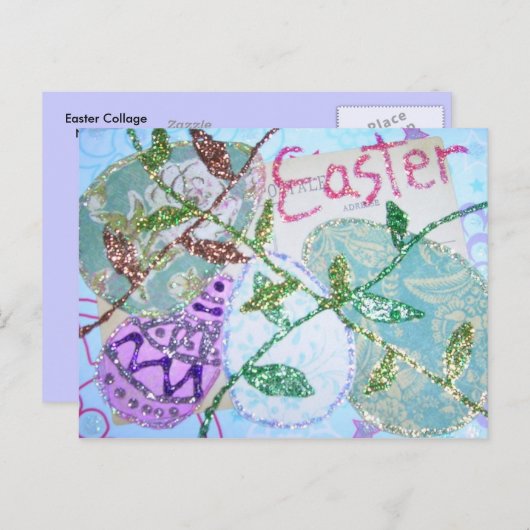 Paascollage Feestdagenkaart (Voorkant / Achterkant)