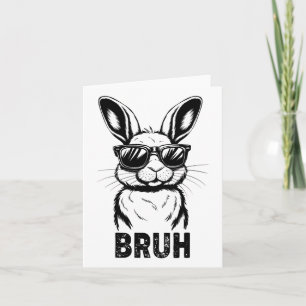 Paasdag Bruh Bunny Met Zonnebrillen Mannen Jongens Kaart