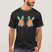 Paasdag Bunny Carrot Skelet Skull Hand T-shirt (Voorkant)