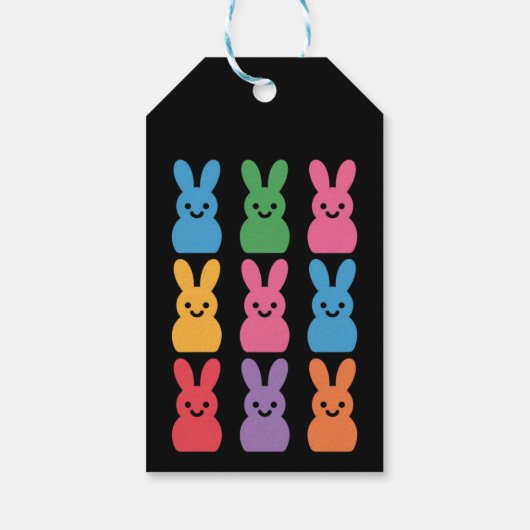 Paasdag Bunny Eggs Plaid Leopard Cadeaulabel (Achterkant)