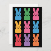 Paasdag Bunny Eggs Plaid Leopard Feestdagenkaart (Voorkant / Achterkant)