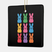 Paasdag Bunny Eggs Plaid Leopard Keramisch Ornament (Links)