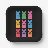 Paasdag Bunny Eggs Plaid Leopard Papieren Bordje (Voorkant)