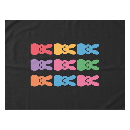 Paasdag Bunny Eggs Plaid Leopard Tafelkleed (Voorkant (Horizontaal))