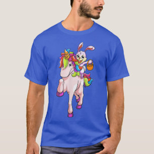 Paasdag Bunny Riding Unicorn Girls Toddler East T-shirt