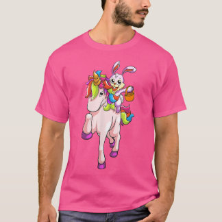 Paasdag Bunny Riding Unicorn Girls Toddler East T-shirt