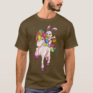 Paasdag Bunny Riding Unicorn Girls Toddler East T-shirt