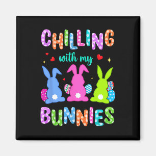 Paasdag chillen met mijn konijnen Egg Hunt Pasen Magneet