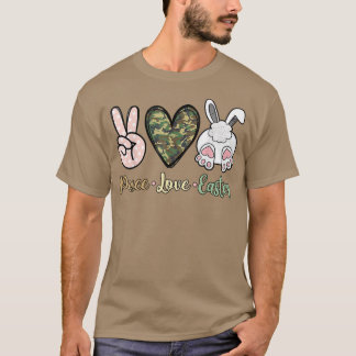 Paasdag des Paasdag des Bunny Peace Easter Camo St T-shirt