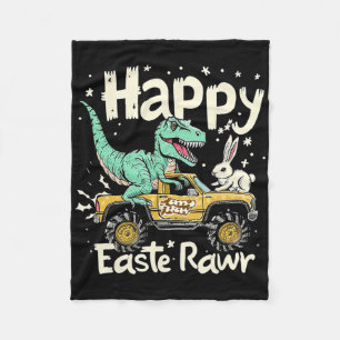 Paasdag Dinosaur Funny Happy Eastrawr T Rex Eas Fleece Deken