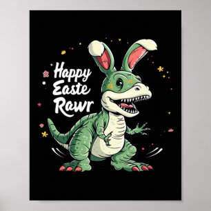 Paasdag Dinosaur Funny Happy Eastrawr T Rex Eas Poster