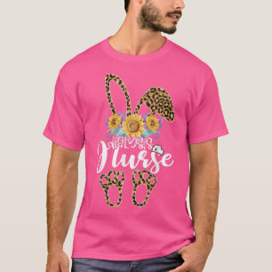 Paasdag Funny Dialyse Nurse Cute Bunny Leopard T-shirt