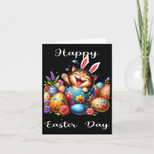 Paasdag Kat Bunny Ears Eggs Voor Mannen Vrouwen Ki Kaart