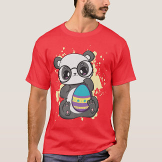 Paasdag kleine panda met eitjeslentedier t-shirt