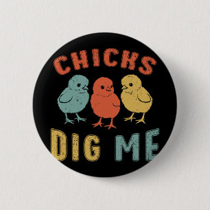 Paasdag Kuikens Vinden Me Grappige Jongen Kippenli Ronde Button 5,7 Cm