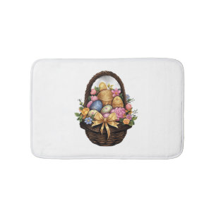 Paasdag Paasmand Kleurrijke Eieren Bloemen Badmat