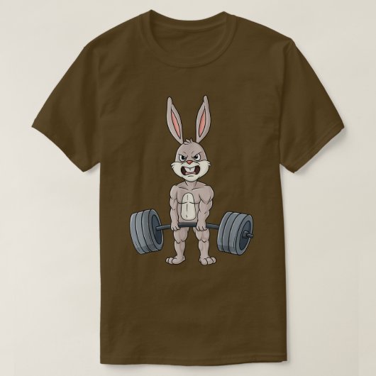 Paasdag Rabbit Weightlift Funny Deadlift Fit T-shirt (Design voorkant)