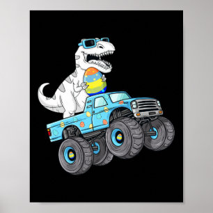 Paasdag T Rex Dino bestuurt een monsterwagen Poster