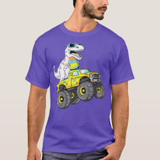 Paasdag T Rex Dino bestuurt een monsterwagen T-shirt