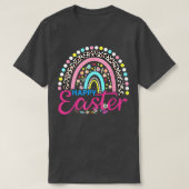 Paasdagregenboog met eitjes en paasbunny Happ T-shirt (Design voorkant)